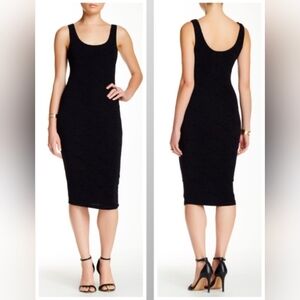 June & Hudson Classic Black Midi Dress